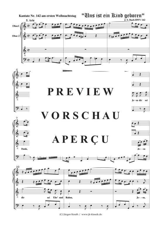 gallery: Uns ist ein Kind geboren, Kantate BWV142 5.Satz, Arie , , (Tenor + Oboen, B.C.)
