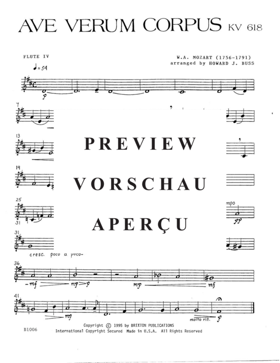 gallery: Ave Verum Corpus , , (4 Flöten in C)