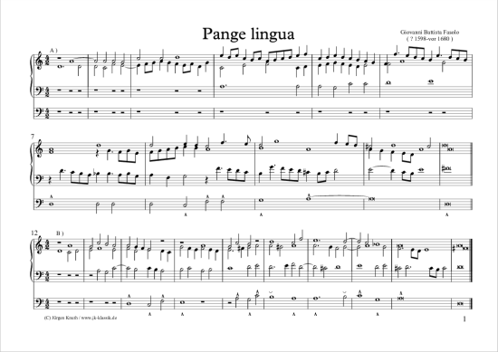 gallery: Pange lingua , , (Orgel Solo)