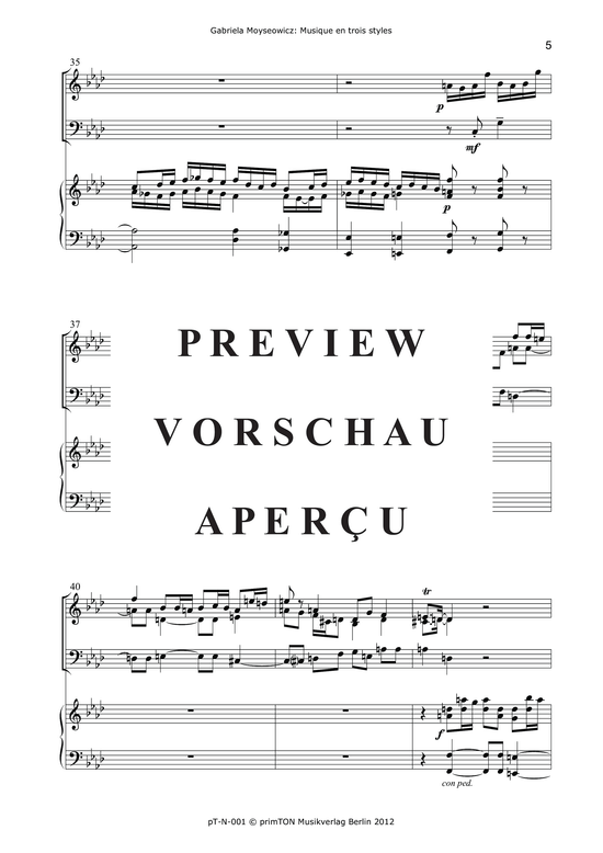 gallery: Musique en trois styles pour violon, violoncelle et piano (1969) , ,  (Trio für Violine, Violoncello + Klavier)