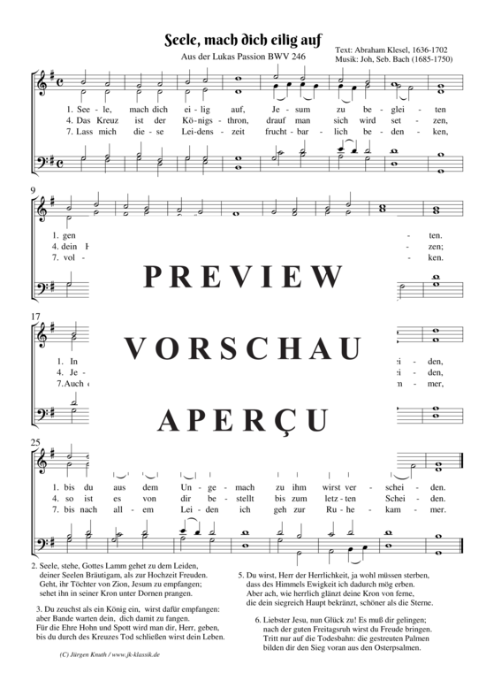 gallery: Seele, mach dich eilig auf (Aus der Lukas Passion BWV 246) , ,  (Gemischter Chor)