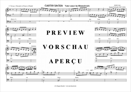 gallery: CANTIO SACRA Vater unser im Himmelreich, 5. Versus: Choralis in Tenore (Pedal) , ,  (Orgel Solo)