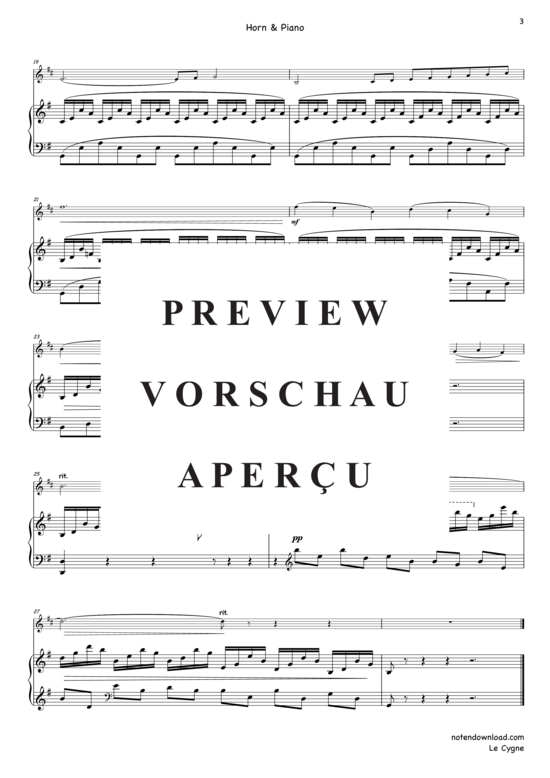 gallery: Der Schwan (Le Cygne) , ,  (Horn in F + Klavier)