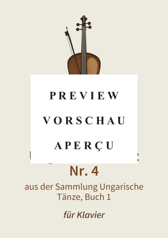 gallery: Ungarischer Tanz Nr. 4 - aus der Sammlung Ungarische Tänze, Buch 1 , , (Klavier Solo)