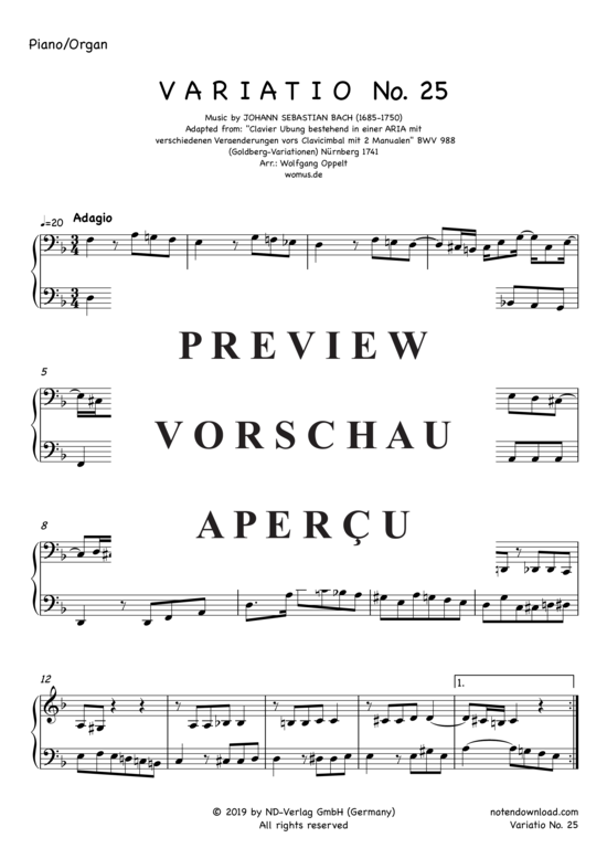 gallery: Variatio Nr. 25 (Goldberg-Variationen) , ,  (Trompete in B + Klavier/Orgel)