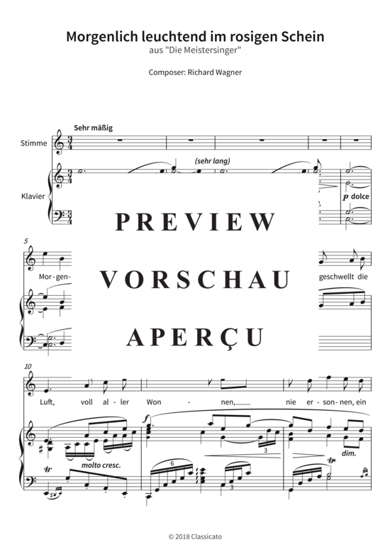 gallery: Morgenlich leuchtend im rosigen Schein - aus Die Meistersinger , , (Gesang + Klavier)