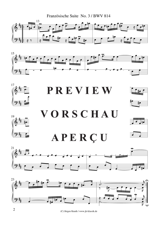 gallery: Französische Suite No. 3 (BWV 814) , ,  (Klavier/Cembalo Solo)