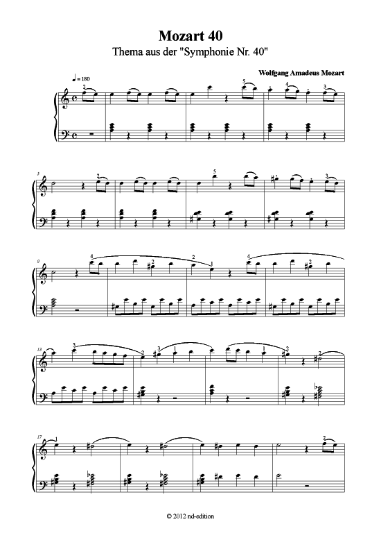 Thema aus der Symphonie Nr. 40 