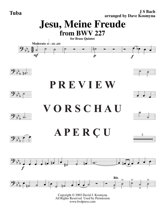 gallery: Jesu Meine Freude , , (Blechbläserquintett)