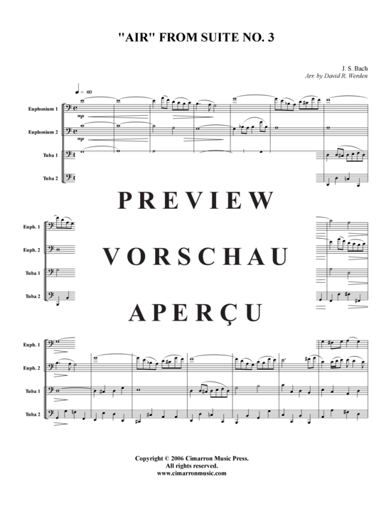 gallery: Air from Suite Nr. 3 , , (Tuba Quartett: 2x Bariton, 2xTuba) 