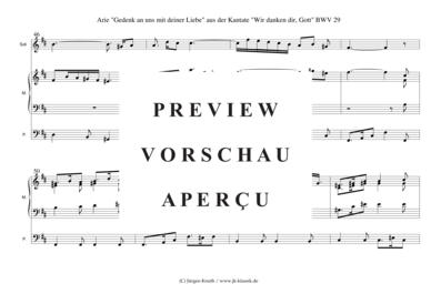 gallery: Gedenk an uns mit deiner Liebe, Arie aus der Kantate 29 Wir danken dir, Gott , , (Orgel Solo)