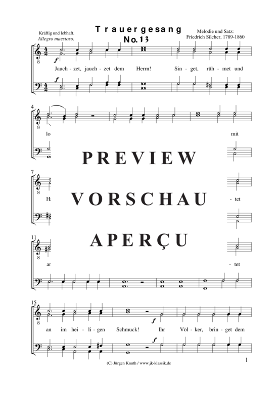 gallery: Trauergesang No.13 (Jauchzet, jauchzet dem Herrn) , ,  (Männerchor)