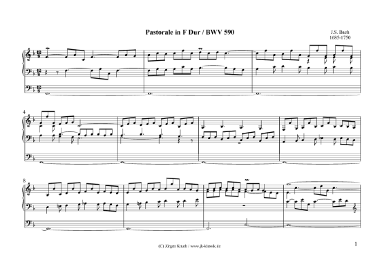 gallery: Pastorale / F Dur / BWV 590 , , (Orgel Solo)