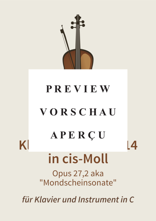 gallery: Klaviersonate Nr. 14 in cis-Moll - Opus 27, 2 aka Mondscheinsonate , , (Klavier + Instrument in C)