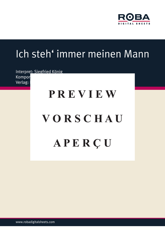 gallery: Ich steh immer meinen Mann , König, Siegfried, (Klavier Solo mit unterlegtem Text)