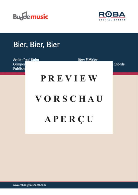 gallery: Bier, Bier, Bier ist die Seele vom Klavier , Kuhn, Paul, (Gesang + Akkorde)