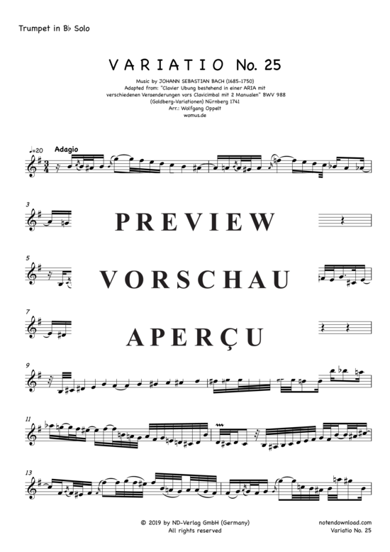 gallery: Variatio Nr. 25 (Goldberg-Variationen) , ,  (Trompete in B + Klavier/Orgel)