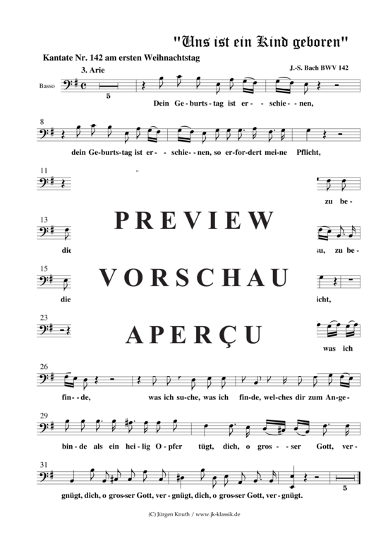 gallery: Uns ist ein Kind geboren, Kantate BWV142 3.Satz  Arie , , (Streichquartett)