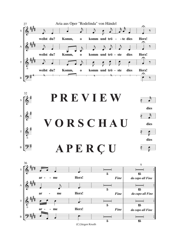 gallery: Aria (aus der Oper Rodelinda) , ,  (Gesang SATB + Klavier)