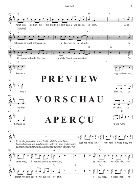 gallery: I wü ned (Gesang + Akkorde) , Seiler und Speer,  (Leadsheet)