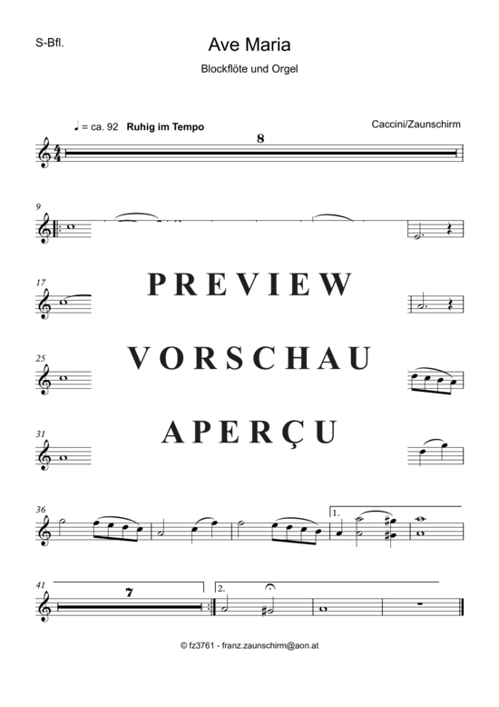 gallery: Ave Maria , , (Sopran/Tenor Blockflöte + Orgel)