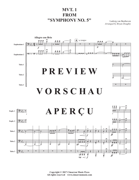 gallery: Movement 1 from Symphony No. 5 , , (2x Euphonium/Bariton, 3x Tuba)