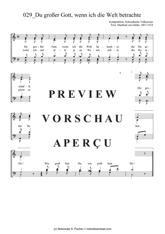 gallery: Du großer Gott, wenn ich die Welt betrachte , , (Gemischter Chor)