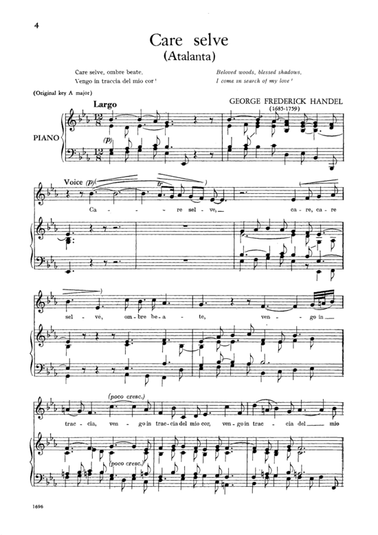 Care selve - sheet music by G. F. Händel - NOD-5282214 | notendownload